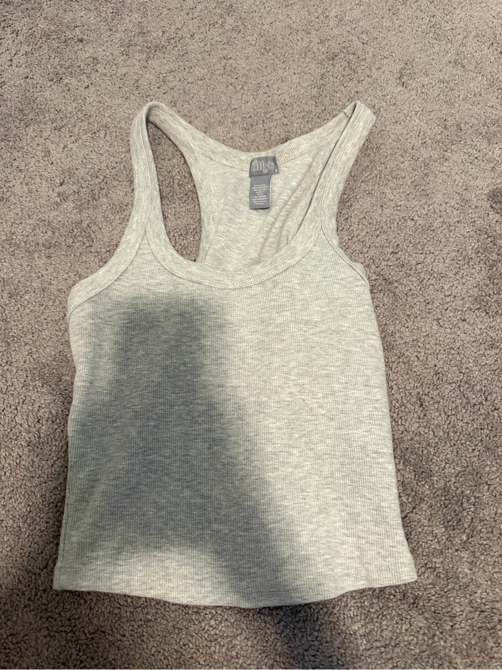 Tilly's Light Gray Ribbed Racerback Tank